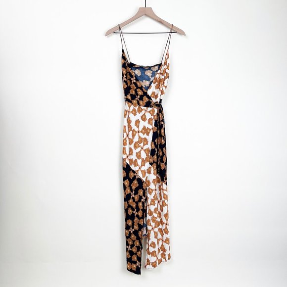 MinkPink Nour Cami Wrap Midi Maxi Dress Sleeveless Slit Coastal Light Sexy Funky - Picture 5 of 12